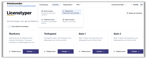Printscreen från SportTA 